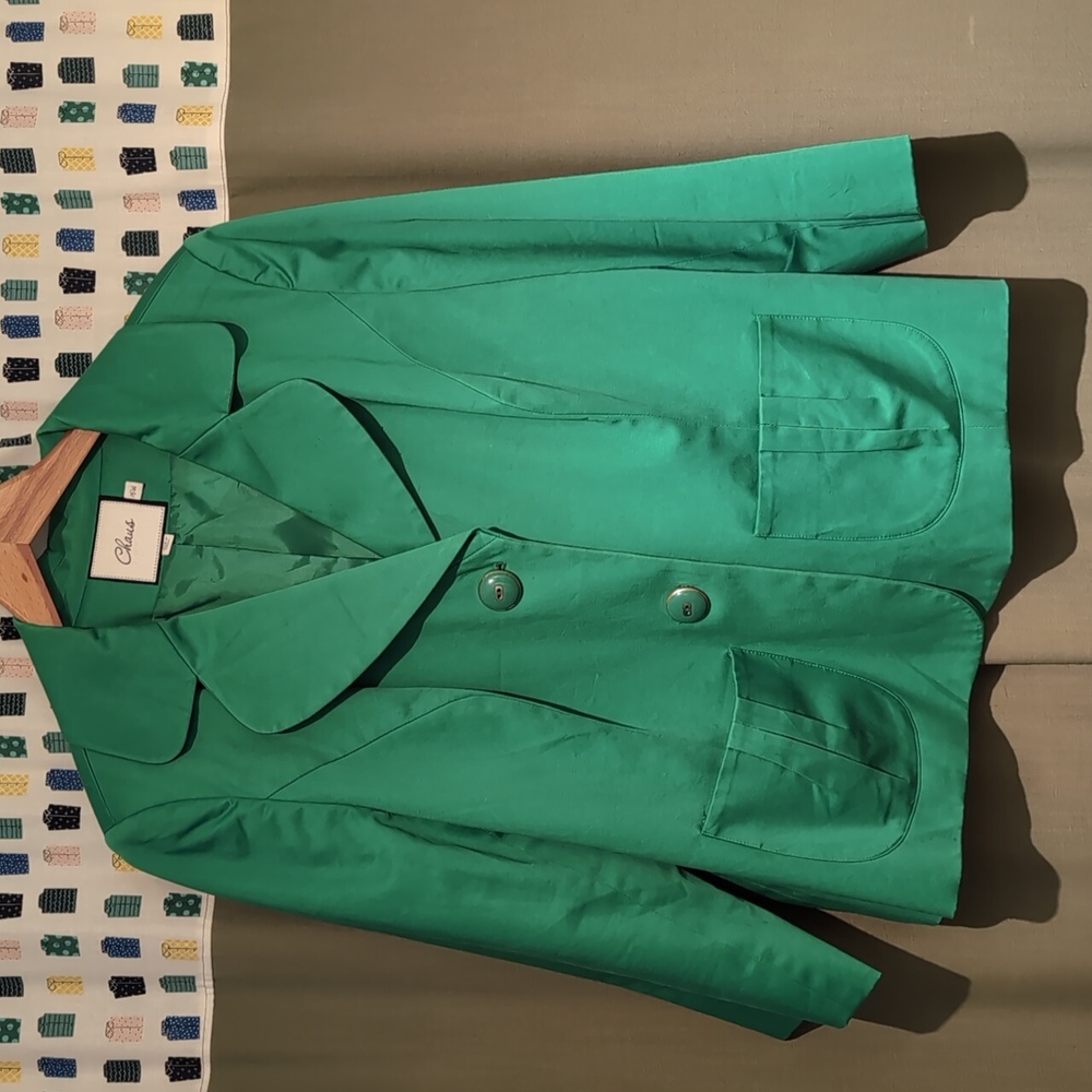 Machine washable collor blend 3/4 sleeve blazer
